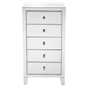 Elegant Decor 5 Drawer Chest 24 In X 18 In X 45 In.In Clear Mirror MF6-1051